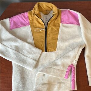 Free Assembly Women's Size L Fleece Jacket Pullover 1/4 Zip Soft!
